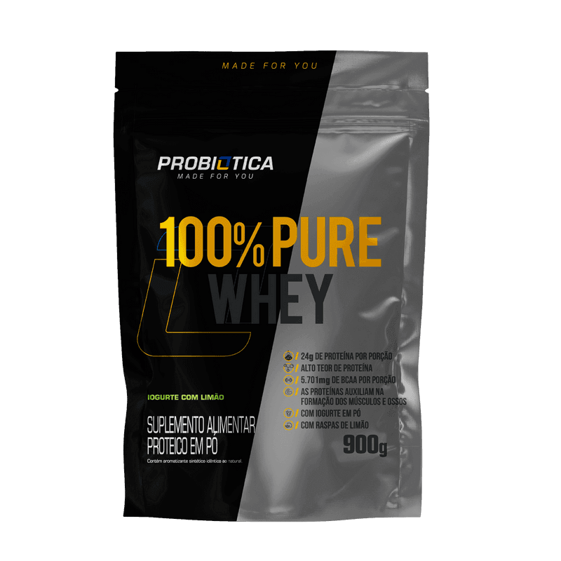 Probiótica 100% PURE WHEY - REFIL 900G -